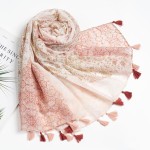 Cachecol feminino leve macio floral estampado leopardo cachecol outono inverno moda xale envoltório com franja - Imagem 4