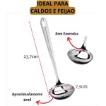 Conjunto Utensílio Cozinha Em Aço Inox Profissional Premium Pegador Escumadeira Concha Colher Espátula Kit 5 Peças - 100% INOX - Imagem 3