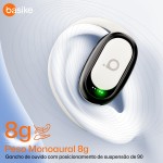 Basike Fone de Ouvido Bluetooth 5.4 Open Ear Sem Fio - OWS/TWS Áudio Hi-Fi Estéreo, 120h em Standby, Display LED, Toque Inteligente, Conforto para Uso Diário, Trabalho e Lazer – Bege Claro - Imagem 4