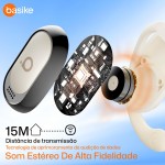 Basike Fone de Ouvido Bluetooth 5.4 Open Ear Sem Fio - OWS/TWS Áudio Hi-Fi Estéreo, 120h em Standby, Display LED, Toque Inteligente, Conforto para Uso Diário, Trabalho e Lazer – Bege Claro - Imagem 7