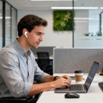 Fone de Ouvido Sem Fio Bluetooth 5.4 - Compatível Todos Celulares Com Microfone e Redução de Ruído, Academia Corrida Musicas Graves Potentes Controle Touch, Branco - Imagem 6