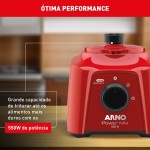 Liquidificador Arno Powermix 550W LQ11, Vermelho, com 4 Lâminas Zelkrom de Aço Inox, Alta Durabilidade e Desempenho Superior, 110V - Imagem 3