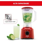 Liquidificador Arno Powermix 550W LQ11, Vermelho, com 4 Lâminas Zelkrom de Aço Inox, Alta Durabilidade e Desempenho Superior, 110V - Imagem 4