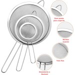 Kit Peneira de Cozinha Inox 304 Premium 3 Peças - Peneiras Finas para Farinha, Chá e Alimentos - Utensílios de Cozinha | Premium InoVibes - Imagem 4