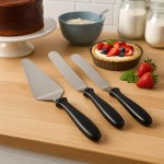 Kit com 3 Espátulas para Confeiteiro em Aço Inox Espátulas de Confeitaria para Alisar, Rechear, Ganachear e Servir Bolos e Tortas - Imagem 9