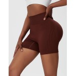 Shorts femininos de ioga com controle de barriga de cintura alta – Shorts de treino de compressão sem costura com design exclusivo tie-dye - Imagem 4