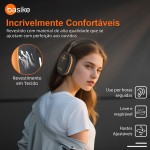 Basike Fones De Ouvido Sem Fio, Headphone Bluetooth on-ear com Microfone, Até 50 Horas de Música, HQ182B (Laranja Preto) - Imagem 4