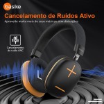 Basike Fones De Ouvido Sem Fio, Headphone Bluetooth on-ear com Microfone, Até 50 Horas de Música, HQ182B (Laranja Preto) - Imagem 6