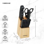Conjunto de facas e utensílios de cozinha de aço inoxidável de alto carbono Farberware, preto - Imagem 4