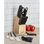 Conjunto de facas e utensílios de cozinha de aço inoxidável de alto carbono Farberware, preto - Imagem 6