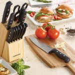 Conjunto de facas e utensílios de cozinha de aço inoxidável de alto carbono Farberware, preto - Imagem 7