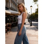 Body modelador feminino de 3 peças, sexy, casual, com nervuras, frente única, gola quadrada, sem mangas, ajuste justo, controle abdominal - Imagem 5