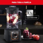 Liquidificador Arno Powermax Autolock 1400W LN81, Cinza Chumbo, com 6 Lâminas Powelix Pro, Tecnologia Anti Vazamento, Comfort Control e Limpeza Fácil, 110V - Imagem 4