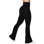 Calça feminina flare yoga - V Crossover cintura alta Bootcut Yoga Leggings-Flare Workout Gym Leggings 86 cm - Imagem 4