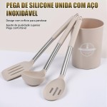 33 Peças Utensílios de Cozinha Antiaderente - Cabo de Aço Inoxidável, Conjunto de Utensílios de Cozinha em Silicone, Kit Utensílios de Cozinha - Imagem 6