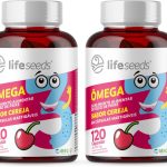 Ômega 3 Mastigável Sabor Cereja Epa Dha - Certificação Internacional MEG-3 – 2 Potes – 240 Cápsulas