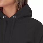 Moletom Liso Flanelado Feminino Blusa De Frio Canguru Sem Estampa com Capuz - Imagem 3