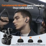 Fone de Ouvido Bluetooth 5.4, 40H de Reprodução, Intra-Auricular Esportivo com Microfone, Display LED, Cancelamento de Ruído, IPX5, True Wireless Estéreo para Android e IOS (Preto) - Imagem 8