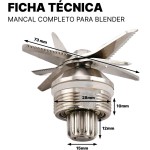 Lâmina Inox 8 Pontas Liquidificador Blender Marchesoni - Mancal Completo Marchesoni - Imagem 5