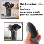Conjunto de Utensílios de Cozinha Em Silicone E Nylon - Resistentes Ao Calor Para Preparo de Alimentos e Organização da Bancada - Imagem 6