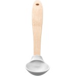 LYOR - Conjunto 4 Utensílios de Silicone Com Cabo em Bambu Cinza - 1 Pincel Culinário - 2 Espátulas - 1 Colher - Imagem 3
