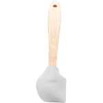 LYOR - Conjunto 4 Utensílios de Silicone Com Cabo em Bambu Cinza - 1 Pincel Culinário - 2 Espátulas - 1 Colher - Imagem 5