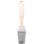 LYOR - Conjunto 4 Utensílios de Silicone Com Cabo em Bambu Cinza - 1 Pincel Culinário - 2 Espátulas - 1 Colher - Imagem 7