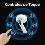 Fone De Ouvido Sem Fio Bluetooth 5.4 Compatível com Todos Celulares Com Microfone Redução de Ruído Wireless Academia Corrida Musicas Graves Potentes Controle Touch Premium - Imagem 4