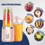 Liquidificador Portátil Recarregável USB - Mixer Juice 400ML com Copo Integrado (Verde) - Imagem 3