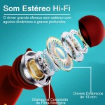 H'MASTON Fone de Ouvido Sem Fio Esportivo Fone BLuetooth 5.3 Tws Cancelamento de Ruído Com Microfone e Led Display Compatível com Sumsung (Clássico-RS-53, Vermelho) - Imagem 6