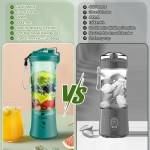 Liquidificador portátil para vitaminas, sucos espremidos na hora, milk shakes e alimentos para bebês, 590 ml, sem BPA, adequado para esportes ao ar livre, família, viagens. (verde)) - Imagem 5