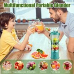 Liquidificador portátil para vitaminas, sucos espremidos na hora, milk shakes e alimentos para bebês, 590 ml, sem BPA, adequado para esportes ao ar livre, família, viagens. (verde)) - Imagem 6