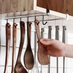Pacote com 2 suportes brancos de gancho para utensílios de cozinha – Design com vários ganchos para panelas, panelas, utensílios e organização de toalhas - Imagem 4