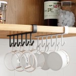 Pacote com 2 suportes brancos de gancho para utensílios de cozinha – Design com vários ganchos para panelas, panelas, utensílios e organização de toalhas - Imagem 5