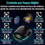 Fone De Ouvido Bluetooth Touch Sem Fio Case Com Display - Imagem 5