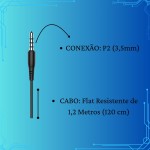 Fone de Ouvido com Fio Premium P2, Earbud Intra-Auricular, Microfone Integrado, 3ª Geração, Branco – Compatível com Smartphones, Tablets, Notebooks, PCs e Consoles. - Imagem 5