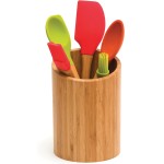 Lipper International 8827 Porta-utensílios de cozinha de madeira de bambu, 13,8 cm x 20,3 cm - Imagem 3