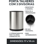 Porta Talheres E Utensílios De Cozinha Em Aço Inoxidável - Imagem 4