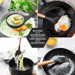 Kit 12 Utensílios Cozinha Silicone Cabo Madeira Resistente Calor Jogo de Utensilios Antiaderente Premium (PRETO) - Imagem 6
