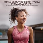 Fones de ouvido sem fio Bluetooth, estéreo de alta fidelidade, tela LED, com microfone com cancelamento de ruído, chamadas nítidas, 50 horas de reprodução, fones de ouvido esportivos (rosa) - Imagem 4