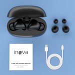 Fone Ouvido Bluetooth, INAVA, IPX5 à Prova D'água e Poeira,com Microfone, Operação por Toque, Bateria Ultralonga de 50 Horas,Fone de Ouvido Esportivo para iOS/Android. (Preto) - Imagem 9