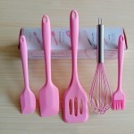 Kit de Utensílios de Cozinha em Silicone, 5 Peças, Inclui Fouet, Espátulas e Pincel, Resistente ao Calor 230°C, Antiaderente, Livre de BPA (Rosa) - Imagem 3