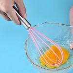 Kit de Utensílios de Cozinha em Silicone, 5 Peças, Inclui Fouet, Espátulas e Pincel, Resistente ao Calor 230°C, Antiaderente, Livre de BPA (Rosa) - Imagem 5