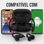 Fone de Ouvido Bluetooth Sem Fio Esportivo, Resistente ao Suor, Confortável e Leve, com Som Estéreo, Microfone Integrado, Ideal para Corrida, Academia, Treinos e Uso Diário - Imagem 3