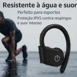 Fone de Ouvido Bluetooth Sem Fio Esportivo, Resistente ao Suor, Confortável e Leve, com Som Estéreo, Microfone Integrado, Ideal para Corrida, Academia, Treinos e Uso Diário - Imagem 4