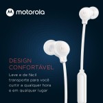 Motorola, Earbuds 3-S, Fone de Ouvido com Microfone, Branco - Imagem 2