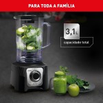 Liquidificador Arno Power Max 2200W LN78, Preto, com 4 Lâminas Powelix, Tecnologia Limpa Fácil e Design Moderno, 110V - Imagem 4
