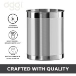 Oggi Suporte de utensílios de aço inoxidável – 12,7 cm de diâmetro, suporte de utensílios, base ponderada para estabilidade – Organizador de utensílios de tamanho maior, aço inoxidável - Imagem 3