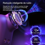 Fones de ouvido intra-auriculares Bluetooth True Wireless (Nova Versão 2025) com estojo de carregamento, compatíveis com iOS e Android, conexão dupla, microfone embutido e som estéreo - Imagem 5