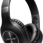 AIWA AWS-HP-02-B - Fone de Ouvido Headphone Bluetooth, ANC, Cancelamento de ruído, dobrável, Preto